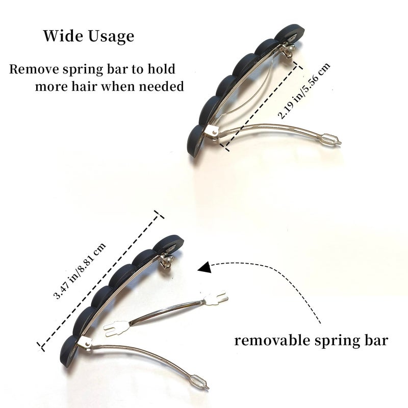 Markuii French Hair Barrettes for Women No Slip Not Easy to Break Half Up Medium to Small Hair Barrette Clips for Thin, Short or Fine Hair, 4 Pack - Image 3